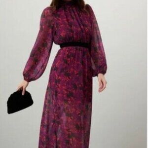 LDT Brooke Maxi Dress with Sheer Sleeves Size 10